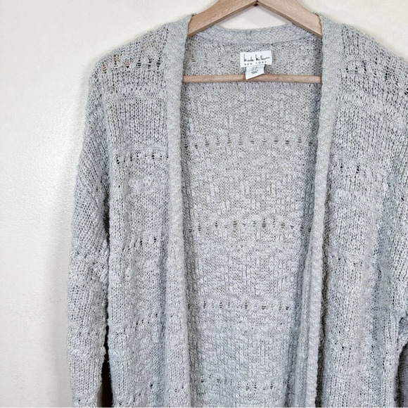 Nicole Miller Women's Size Medium Open Front  Crochet Knit Cardigan - Picture 7 of 16